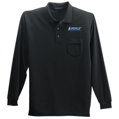 Jolt Electric - Long Sleeve Silk Touch Polo with Pocket Thumbnail